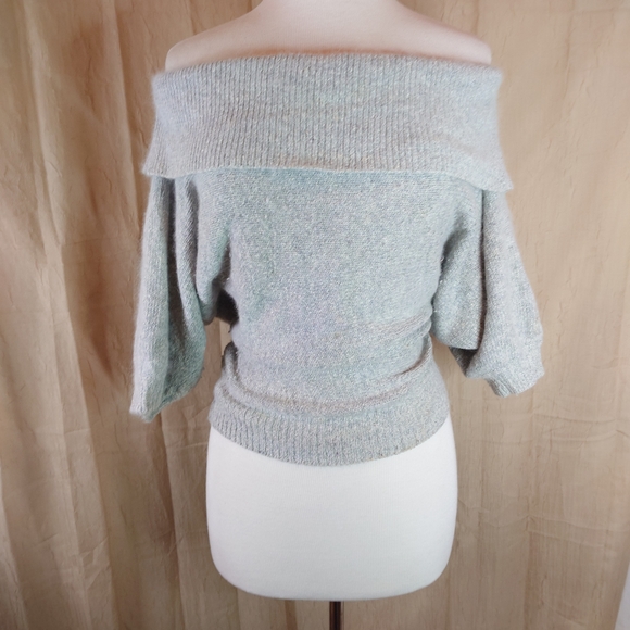 Off-Shoulder Gray Sweater - Picture 2 of 6